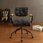 Hallie Top Grain Leather Office Chair, Vintage Black