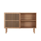 Modern Wooden Sideboard with Sliding Door, Walnut