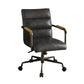 Harith Top Grain Leather Office Chair | Antique Slate