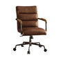 Harith Top Grain Leather Office Chair | Retro Brown