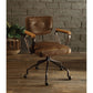 Hallie Top Grain Leather Office Chair, Vintage Whiskey