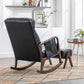 High Back Glider Rocker Chair with Ottoman, Black