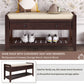 Shoe Rack Storage Bench with Cushioned Seat & Drawers, Espresso