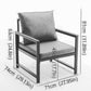 Modern Pu Accent Chair with Black Metal Frame, Grey