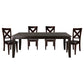 Extendable Dining Room Table with 18" Leaf, Warm Merlot