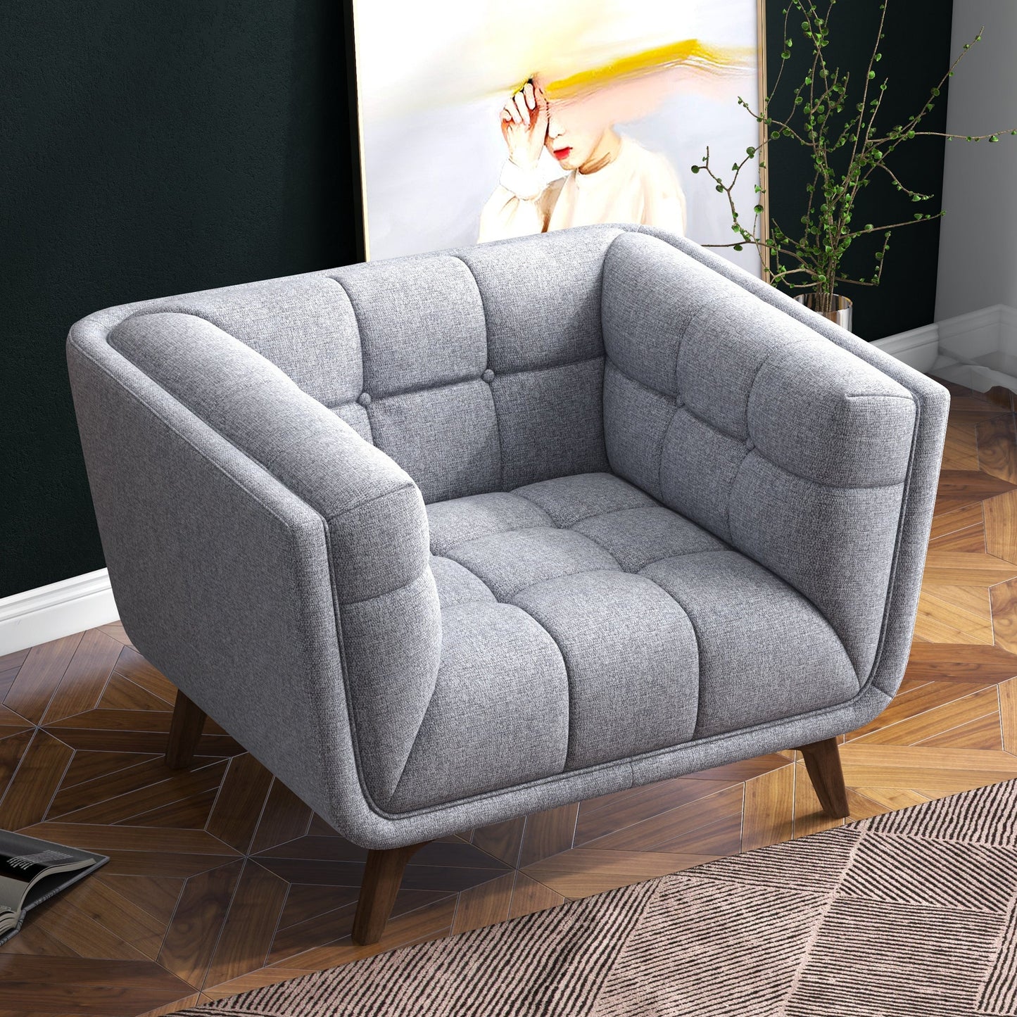 Kaleb Lounge Chair | Light Gray