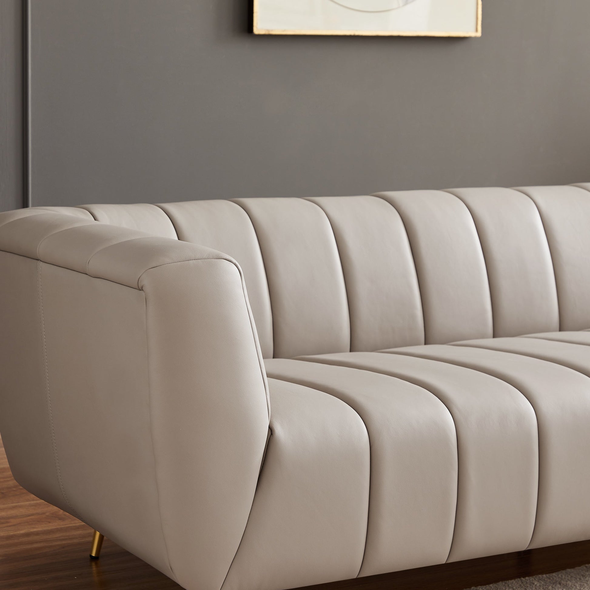 Vincent Leather Sofa | Grey