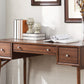 Counter Height Writing Desk with Nickel Knob Hardware, Brown