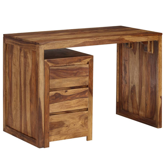 Writing Table With Detached Cabinet, Solid Sheesham Wood-0