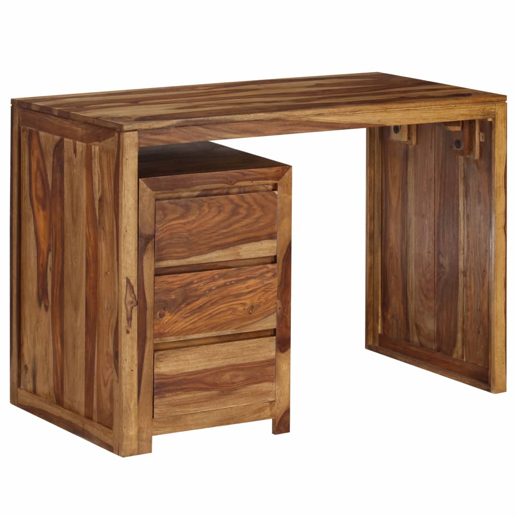 Writing Table With Detached Cabinet, Solid Sheesham Wood-10