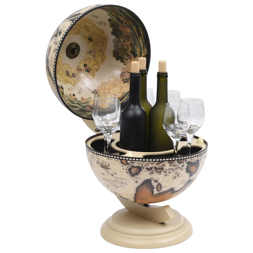 Wine Liquor Cabinet 16th Century Globe Nautical Map, Multi Colors, 19"