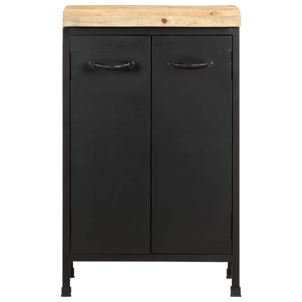 Industrial 29.9" 2 Door Sideboard Storage Cabinet, Black / Wood