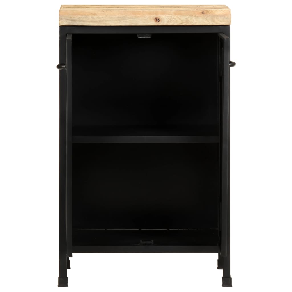 Industrial 29.9" 2 Door Sideboard Storage Cabinet, Black / Wood