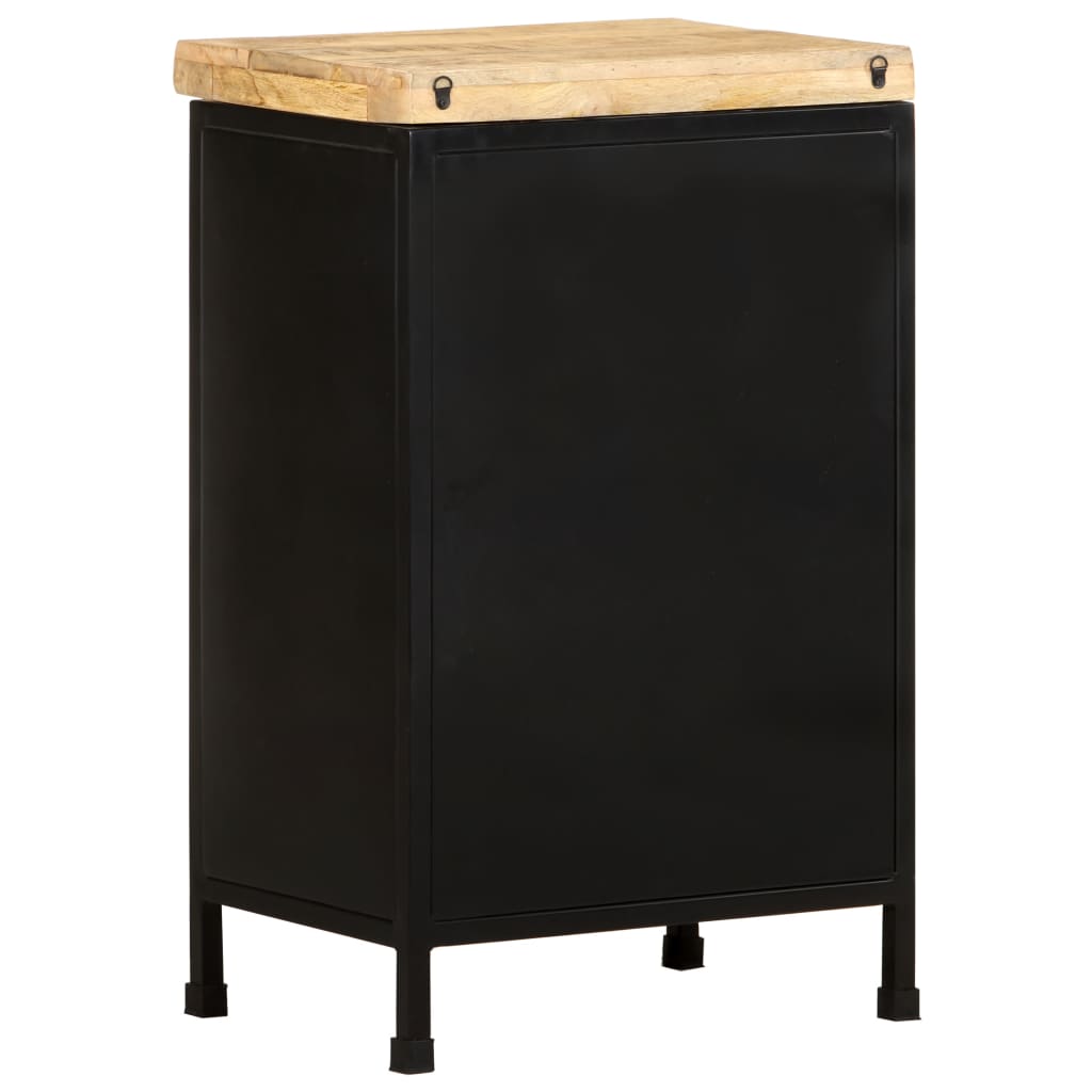 Industrial 29.9" 2 Door Sideboard Storage Cabinet, Black / Wood