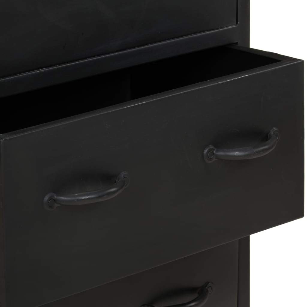 Industrial 29.9" 3 Drawer Sideboard Storage Cabinet, Black / Wood