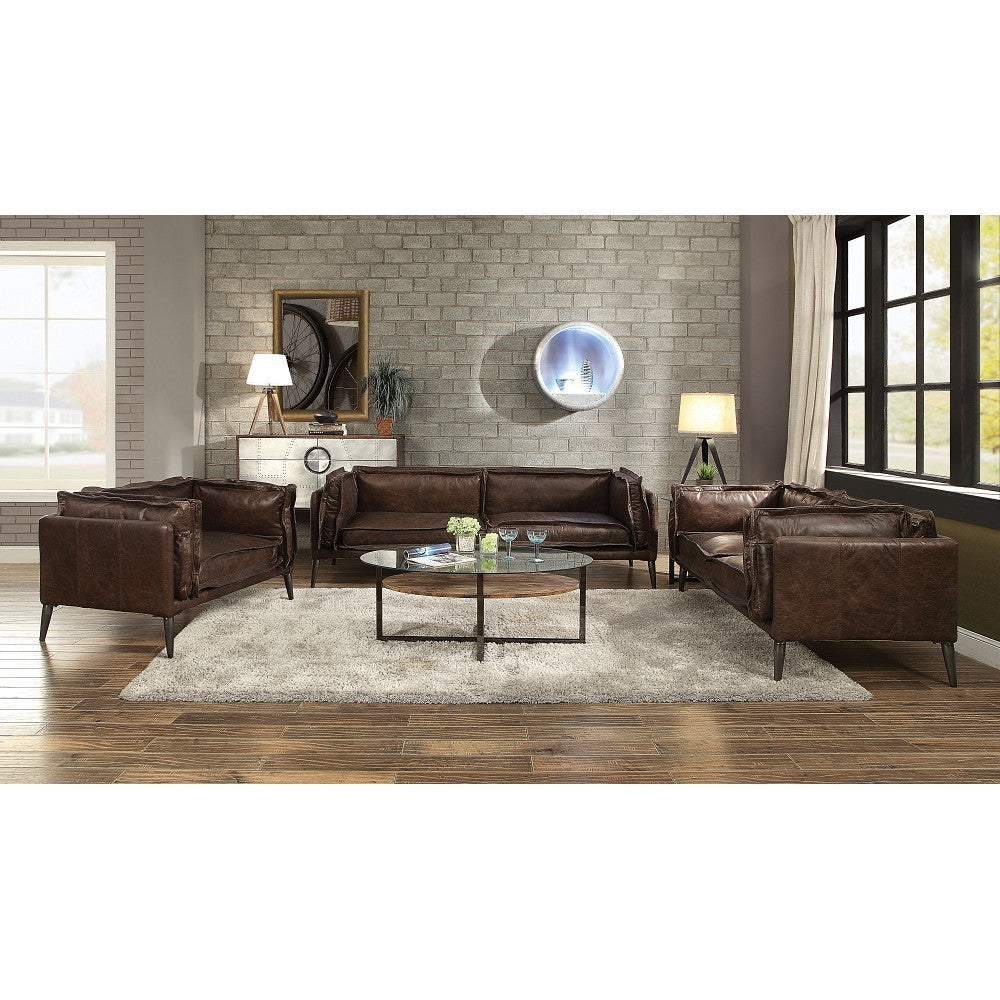 Portchester Sofa in Distress Chocolate Top Grain Leather