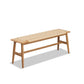 Natural Oak Wood Woven Design Bench, Light Oak