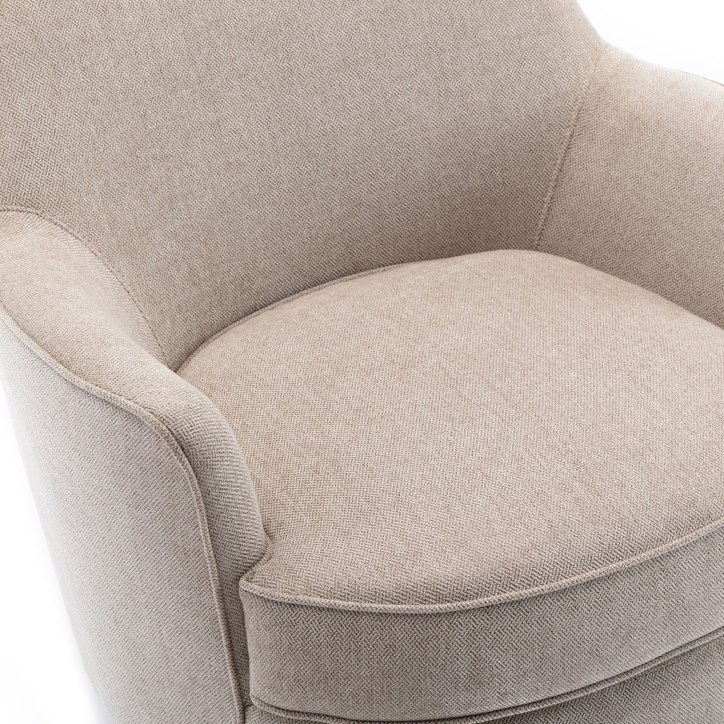 Richfield Wood Base Swivel Chair, Oatmeal