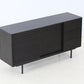 Waved Sideboard Buffet Table or TV Stand with Storage, Dark Brown