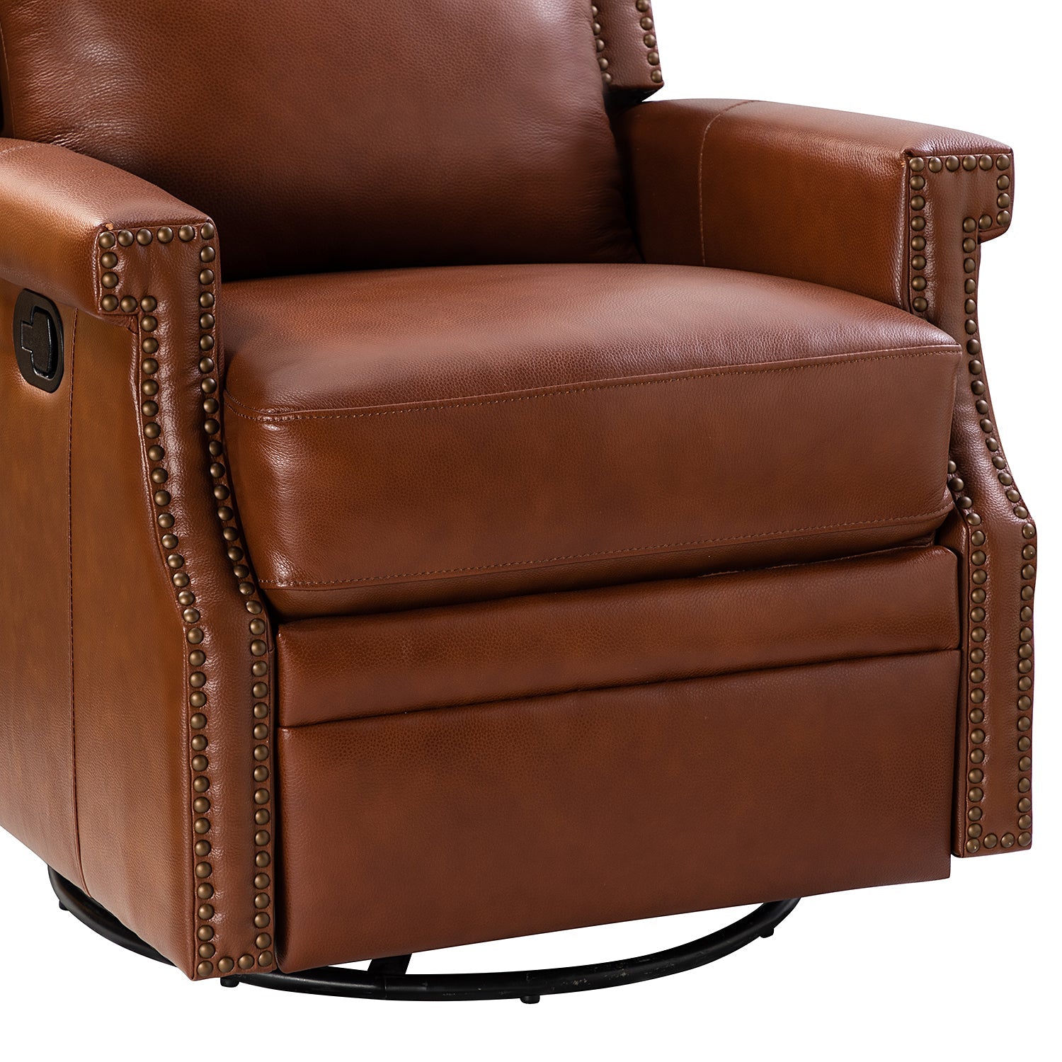 Genuine Leather Swivel Rocker Recliner-6