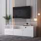 Modern 63" Media Console with 2 Cabinets, 2 Drawers and Open Storage, White