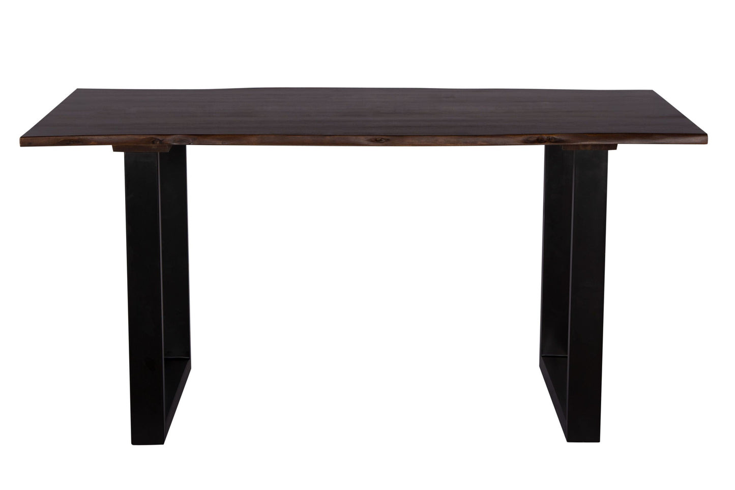 Live Edge 63" Solid Wood Dining Table, Dark Brown