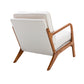 Wood Frame Accent Armchair with Fabric Cushion, Beige