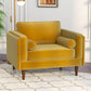 Fairfield Velvet Lounge Chair | Yellow