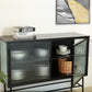 Simple Retro Sideboard Storage Cabinet with Detachable Wide Shelves, Black