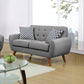 Polyfiber Sofa and Loveseat 2pc Set, Grey