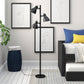 Black 3-Light 64" Tree Spotlight Floor Lamp