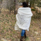 INFINITE CHUNKY KNIT BLANKET | MINKY | BIG - BLANC-4