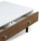 Two Tone White Wood Coffee Table with 2 Drawers