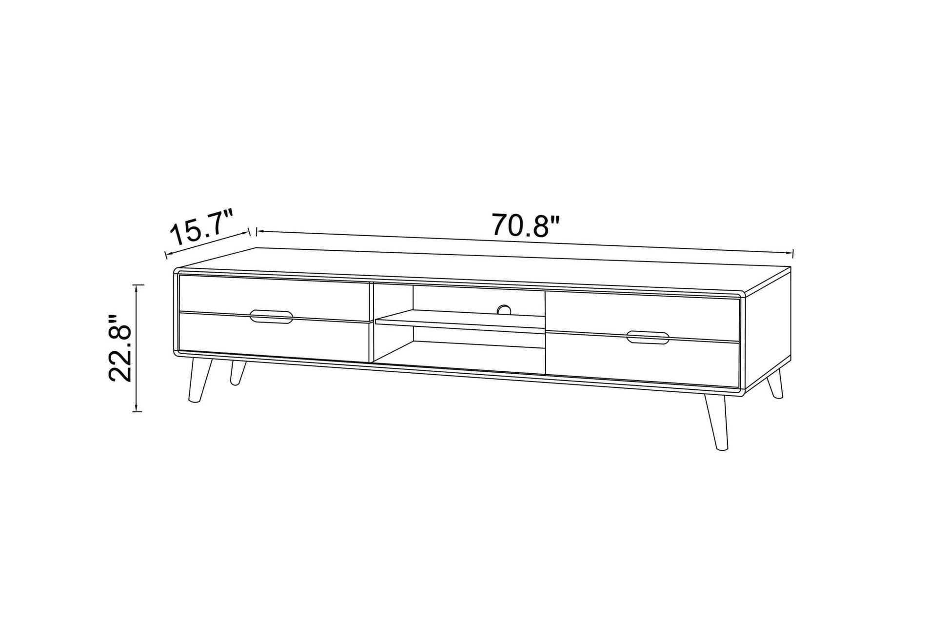 71" TV Stand - Walnut