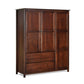 Cherry Wood Finish Bedroom Wardrobe Closet