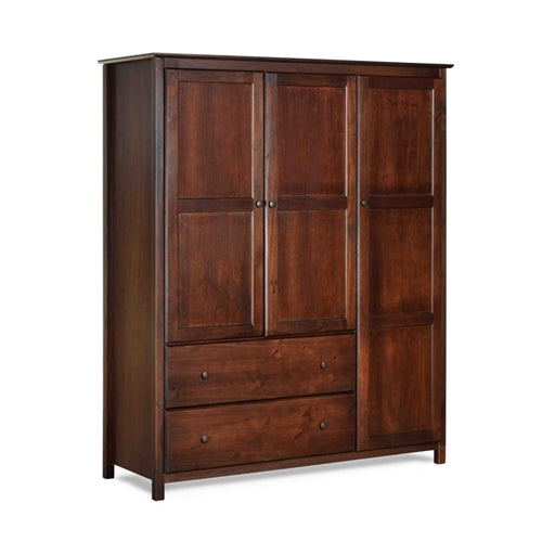 Cherry Wood Finish Bedroom Wardrobe Closet