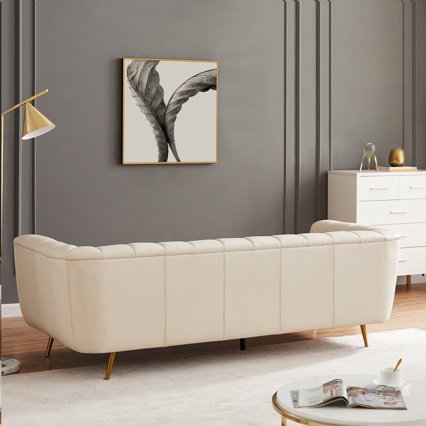 Vincent Leather Sofa | Cream