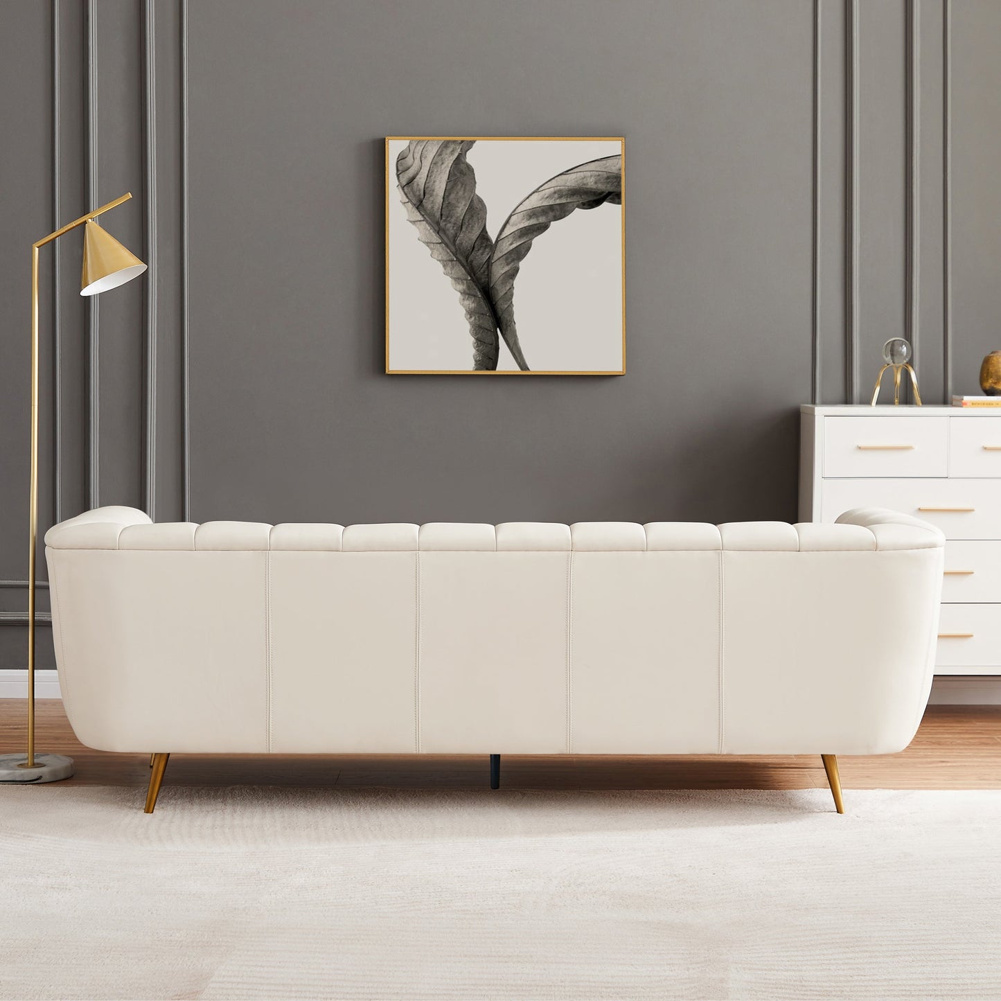 Vincent Leather Sofa | Cream