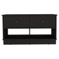 Storage Bench Beji, Lower Shelf, Two Drawers, Black Wengue Finish-4