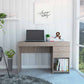 Limestone Computer Desk, Two Drawers, Light Gray Finish-0