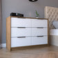 Maryland Dresser,Four Drawers,White and Pine Finish-0