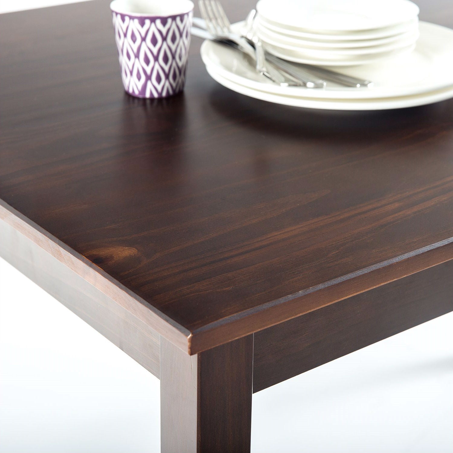 Classic Wooden Dining Table, Espresso Finish