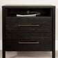 Java 2 Drawer Nightstand Cubby Storage Shelf