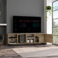 Estocolmo TV Stand for TV´s up 70", Four Open Shelves, Five Legs, Light Oak Finish-1