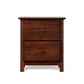 Cherry Wood Finish Solid Pine 2 Drawer Nightstand