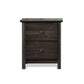 Solid Pine Espresso Wood 2 Drawer Nightstand