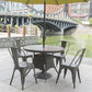 Stackable Modern Bistro Dining Side Chairs (Set of 4), Gun Metal Finish