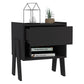 Nightstand Ferku, Open Shelf, One Drawer, Black Wengue Finish-4