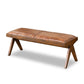 Fredrick Leather Bench (w/ line) | Antiqued Tan