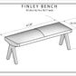 Fredrick Leather Bench Dimensions